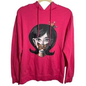 TeePublic The Silence of the Monarch Pink Hoodie Fishmas Graphic Butterfly M
